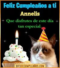 Gato meme Feliz Cumpleaños Annelis